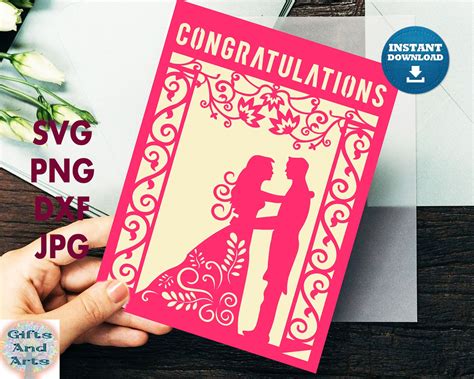 Download 459+ congratulations wedding card svg free for Cricut Machine